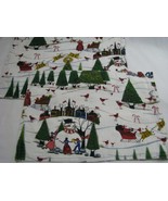 2 Cotton Fabric Snowman Winter Xmas Tree Placemats Santa Sleigh White - $17.27 CAD