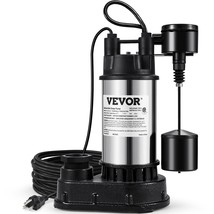 VEVOR 1.5 HP Submersible Cast Iron and Steel Sump Pump, 6000 GPH Submersible Wat - $195.99