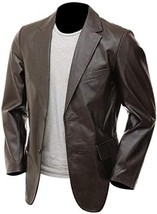 New  Leather Formal Stylish Business  Men Lambskin Brown Handmade Blazer Genuine - £95.50 GBP