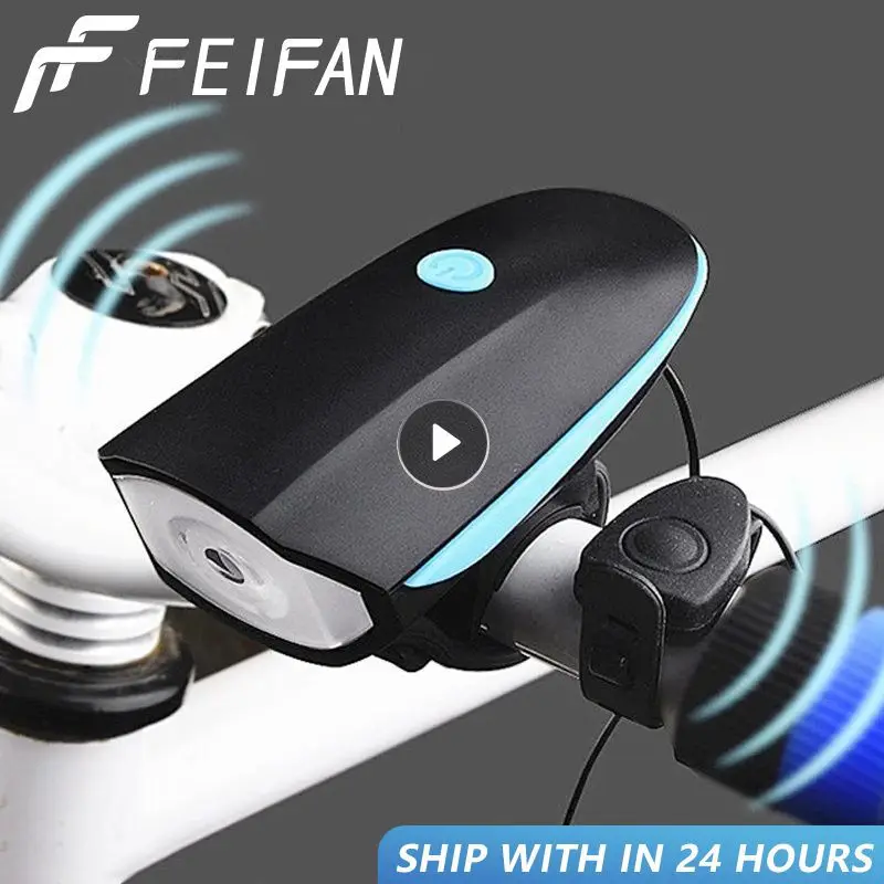 Bicycle Front Light With Bike Horn USB Rechargeable Lantern Bike Front Lamp - £11.15 GBP+