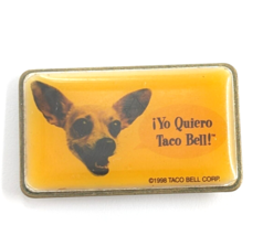 1998 Yo Quiero Taco Bell! Chihuahua Dog Fast Food Restaurants Pin Advertise VTG - £17.19 GBP