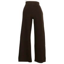 RALPH LAUREN Brown Cotton Rib Knit Velour Accent Stripe Straight Pants M - £39.31 GBP