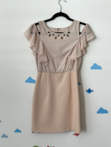 Japanese Royal Party Dress Beige pearl size XS light sleeveless peach Su... - $14.84