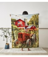 American Patriotic Tractor Faux Fur Throw Blanket 50&quot; x 60&quot; - €15,47 EUR