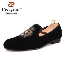 New style men Velvet shoes with Hand stitch Bullion embroidery Party and Banquet - £175.95 GBP