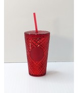 Starbucks 2021 Holiday Red Jeweled Tumbler 16 oz Plastic Excellent Condi... - £9.24 GBP