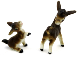 Vintage Bone China Miniature Donkey Family of Two Japan - £9.67 GBP
