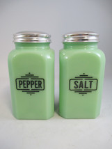 Jadeite Arch Salt Pepper Set Range Size Green Retro Reproduction MCM Style - $25.74