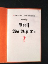 Wwii Adolf Wo Bist Du? Rare Anti-Hitler Japanese Satire Propaganda Pamphlet - £63.27 GBP