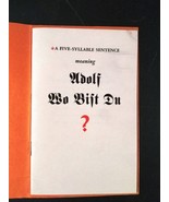 WWII ADOLF WO BIST DU? Rare Anti-Hitler Japanese Satire Propaganda Pamphlet - £60.68 GBP