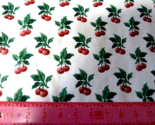 Waverly Fabric Retro Cherries on white Cotton By the Yard 56&quot; wide - $11.08