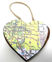 Colorado Springs Wood Heart 3&quot; Garden of Gods Olympic Christmas  Ornament #41 - £10.27 GBP