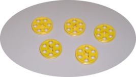 5 Used Lego Yellow Technic Wedge Belt Wheel Pulley 4185 - £7.95 GBP