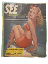 See Nov 1946 Vtg Magazine Adele Mara Swimsuit Cover - America Fascist - Germany - £19.38 GBP