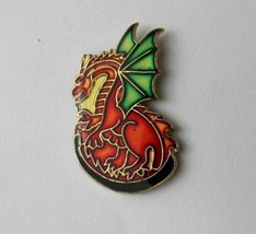 Dragon Red Mythological Magic Lapel Pin Badge 3/4 Inch - £4.28 GBP