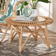 Modern Bohemian Natural Rattan Coffee Table Brown Eclectic - £152.31 GBP