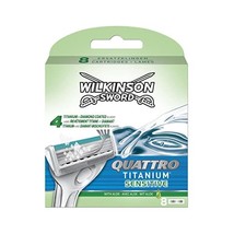 Wilkinson Sword Quattro Titanium Sensitive Razor Blades - Pack of 8 Blades  - $19.00