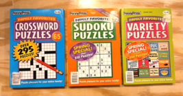 Sudoku, Crosswords, Logic Problems, Variety Puzzles  (3) BIG BOOKS - FAS... - $16.39