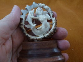 (MER-19) small Mermaid dolphin cave shed ANTLER crown figurine Bali detailed - £42.58 GBP