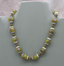 Glass Bead And Enamel Necklace - $0.00