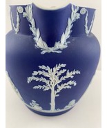 VINTAGE WEDGWOOD DARK BLUE JASPERWARE PITCHER Etruria Design England - £86.91 GBP