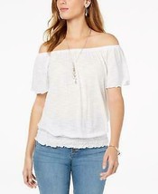 Style and Co Womans Convertible Off-the-Shoulder Top, Small/Winter White - £16.77 GBP