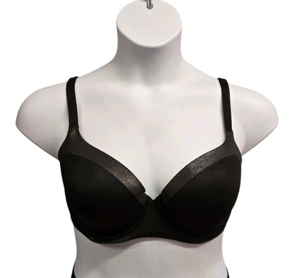Body By Victoria Secret Womens 34DDD Black Lined Demi Bra Underwire Smooth - $13.61