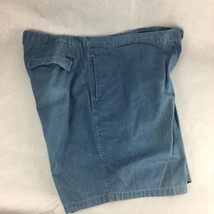 Faconnable Mens Denim Shorts Blue Elastic Waist Zipper Pockets 100% Cotton XL - £19.60 GBP