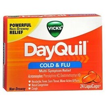 Vicks DayQuil Cold &amp; Flu Multi-Symptom Relief - 24 LiquiCaps - £11.70 GBP