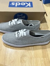 Size 6M Keds Champion Seersucker Sneaker, Black BNIB - $24.74