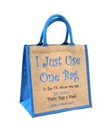 Eco Friendly Jute Tantra Bag I Just Use One Bag Shopping Tote - £5.60 GBP
