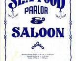 Sea Food Parlor &amp; Saloon Menu Vineyard Avenue Oxnard California - £17.22 GBP