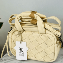 HOBO Maze Woven Leather Crossbody Satchel, Ivory/Buff, NWT - $111.27