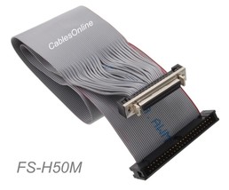 18&quot; Scsi 50-Pin Idc50 Male To External Scsi-2 Hpdb50 Female Ribbon Cable - £31.63 GBP