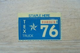 1976 TEXAS LICENSE PLATE STICKER-TRUCK - £5.23 GBP