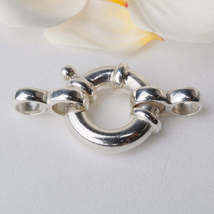 925 Sterling Silver Spring ring Nautical Clasp with Movable Ring 10mm - £10.51 GBP+