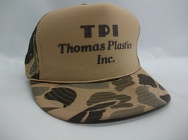 TPI Thomas Plastics Camo Hat Beige Camouflage Snapback Trucker Cap - £15.97 GBP