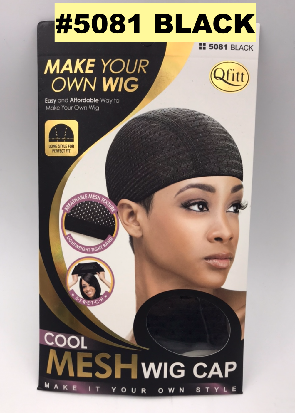 QFITT MAKE YOR OWN WIG  COOL MESH WIG CAP # 5081 BLACK - $2.59