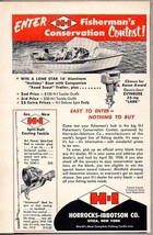 1958 Print Ad H-I Horrocks-Ibbotson Fishing Rods Reels Contest Lone Star Boat - £11.21 GBP