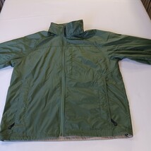 LL Bean 0AKC5 Men’s Green Hidden Hoodie Full Zip Nylon Jacket Size Medium image 12