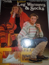 Leisure Arts Knitted Leg Warmers & Socks Leaflet 224 1982 - $4.99