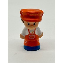 Fisher Price Little People Train Conductor Boy Man 2014 Orange Outfit - $5.89