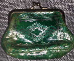 Antique Green Leather Coin Purse - $14.99