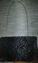 Vintage Black Sparkly Bling Purse Evening Bag Animal Print - $24.99