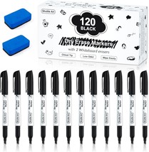 Dry Erase Markers, Shuttle Art 120 Pack Black Whiteboard Markers With 2 ... - $40.95