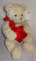 Zales Valentine&#39;s Day Gift Teddy Bear Heart Compartment Make-A-Wish Cream 12&quot; - £23.52 GBP