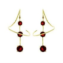 LOAS798 - Gold 925 Sterling Silver Earrings with AAA Grade CZ  in Ruby - $427.99 MXN