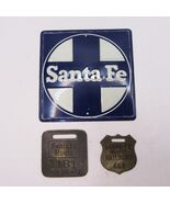 Santa Fe Railway memorabilia Vintage Baggage Tags and Sign - $297.00