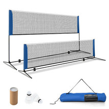 10/14 Feet Adjustable Badminton Net Stand with Portable Carry Bag-14 ft ... - $105.54
