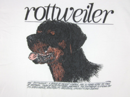 ROTTWEILER Dog Mens T-Shirt (L) 1988 White Cotton Blend Graphic Print NWOT - $19.48